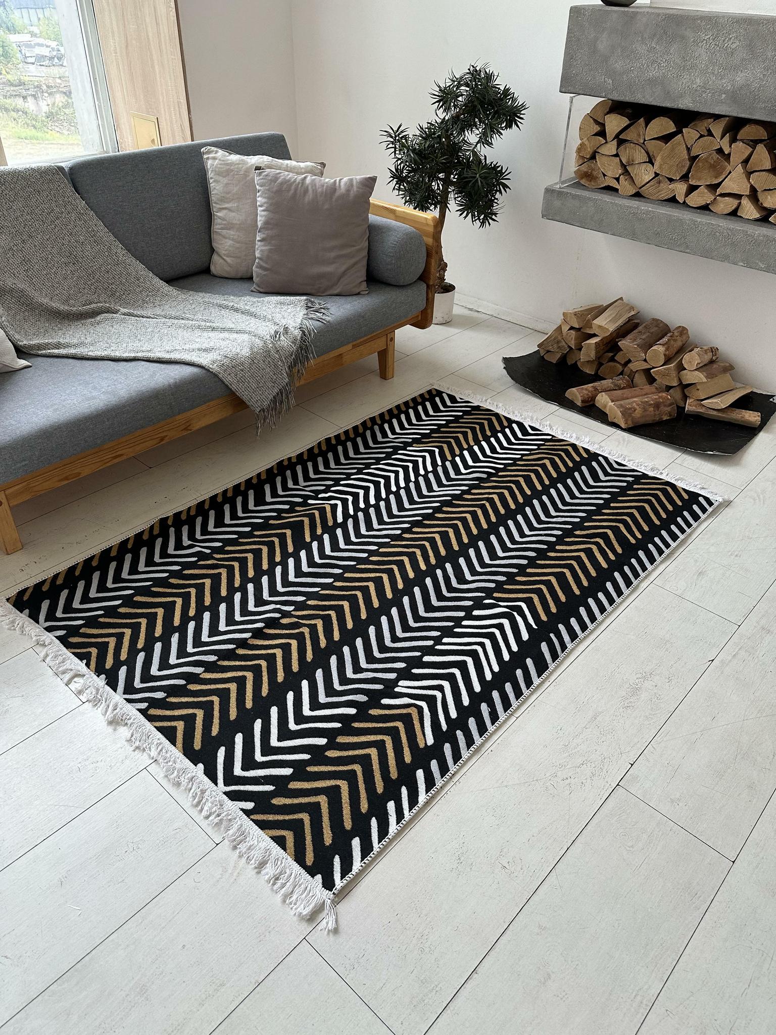 Килим Премиум ECO Hali White Black 160х230 см