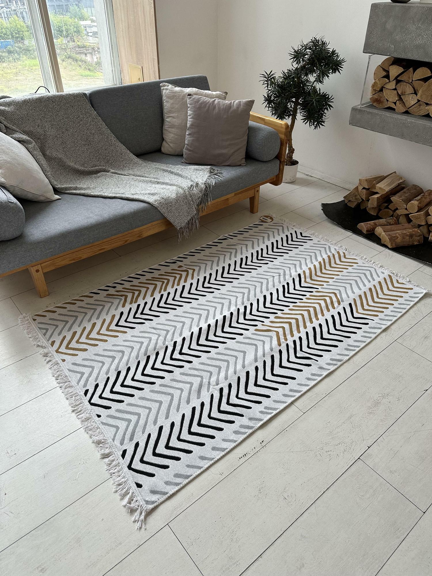 Килим Премиум ECO Hali White Black 160х230 см