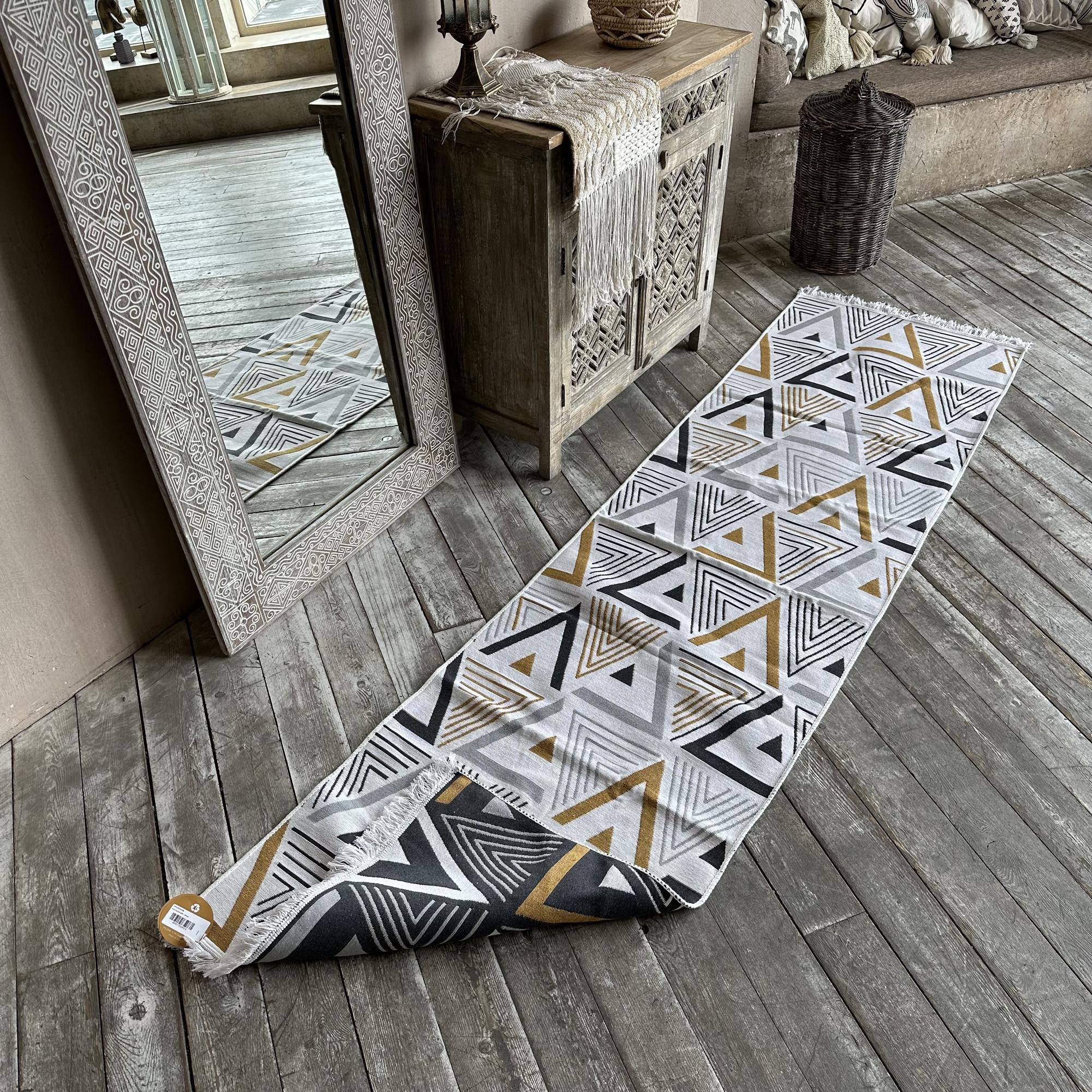 Двусторонняя ковровая дорожка ECO Hali Yellow Grey 80х300 см