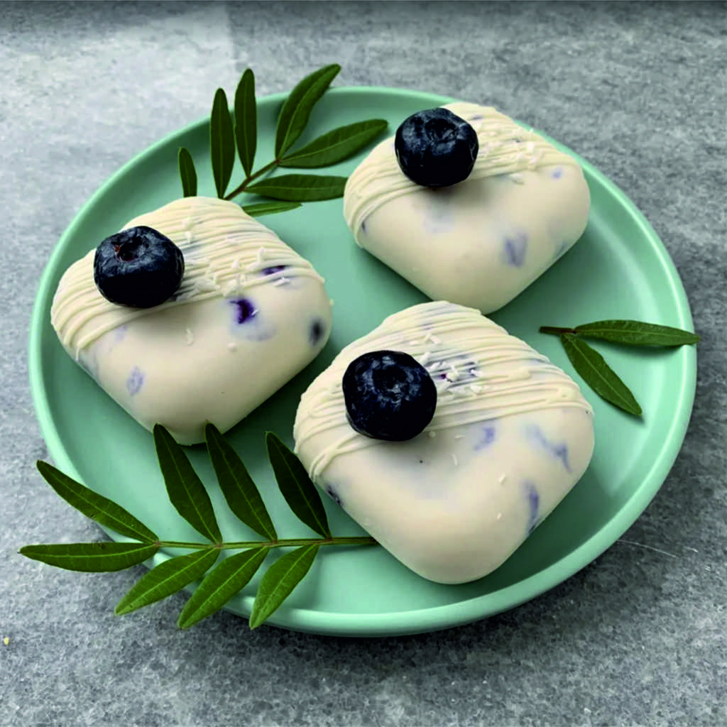 RAW пирожное “Кедровое с Голубикой”