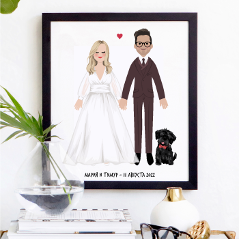 Свадебный мультяшный портрет на заказ