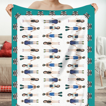 Романтичный подарок на годовщину плед с портретом