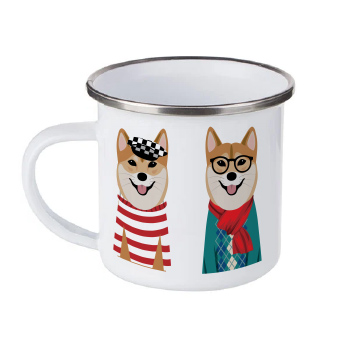 Эмалированная кружка с собакой