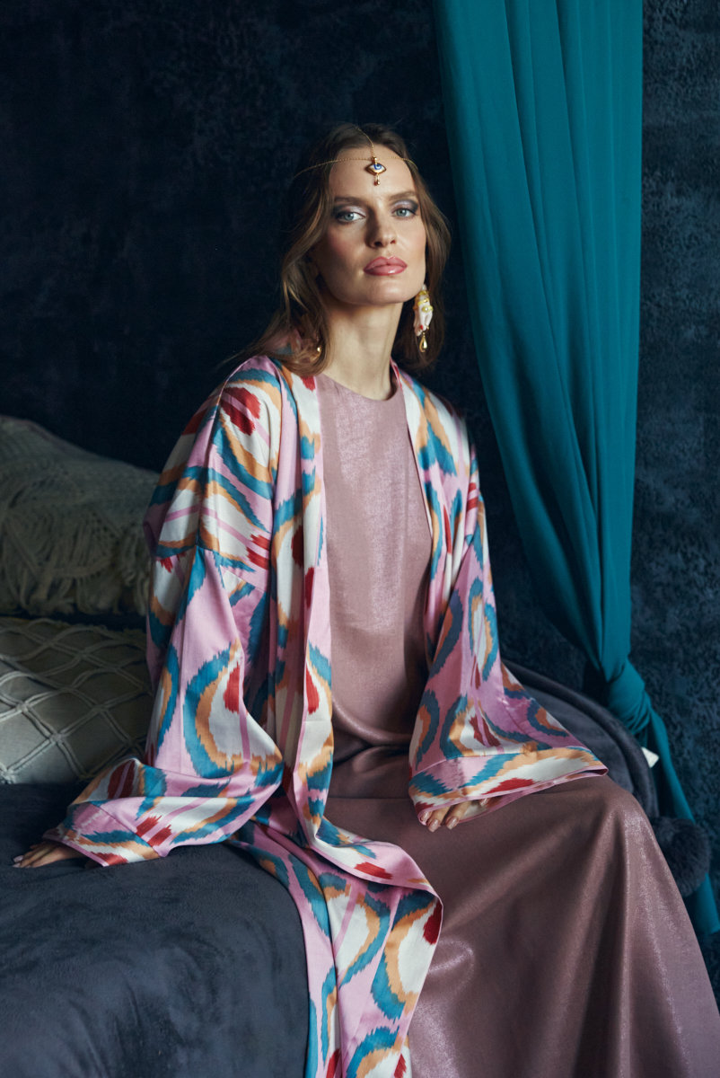 Шелковый кафтан PINK SUNSET