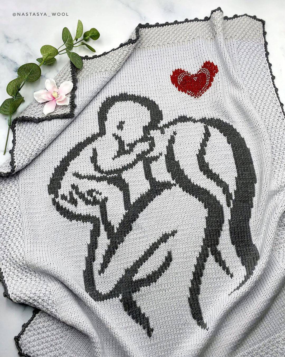 МК плед с вышивкой