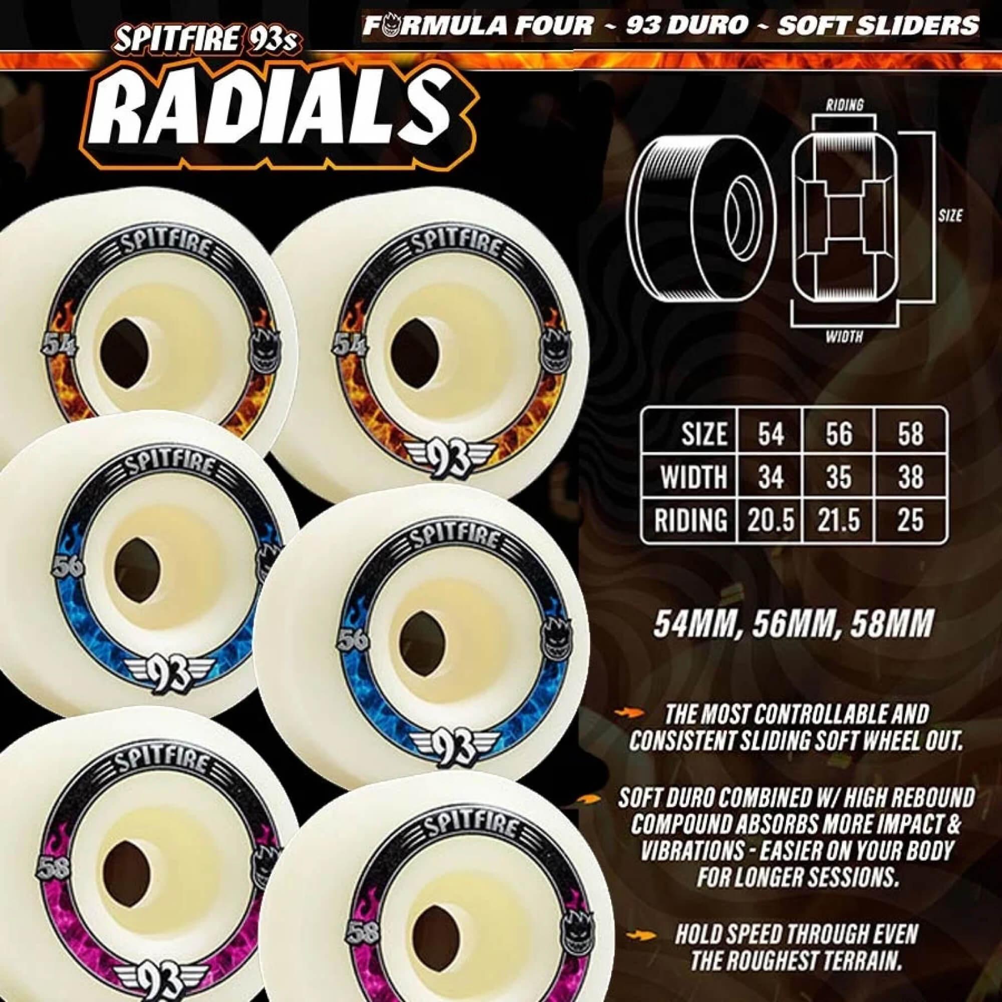 SPITFIRE フォーマル4ラディアルフル56mm97a 定価9,130 Колеса Spitfire F4 93 Radials Natural 54mm - купить на TREPANG.CO