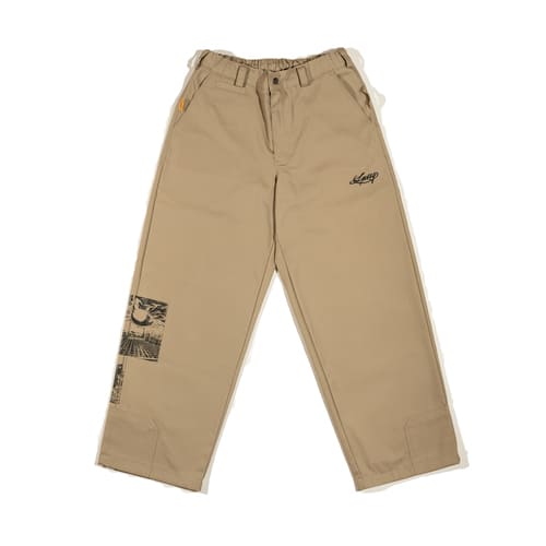 штаны Larry Pants Regular Fit Industrial Print - Biege