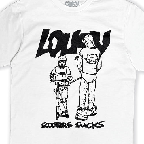 футболка Lousy Scooters Sucks White