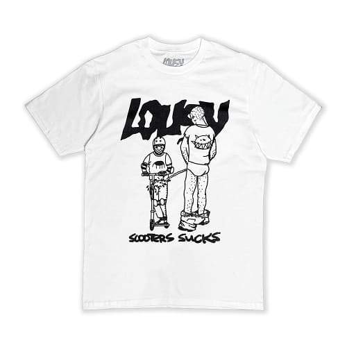 футболка Lousy Scooters Sucks White