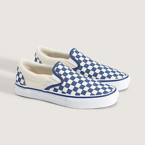 кеды Vans Skate Slip-On Blue Checkerboard