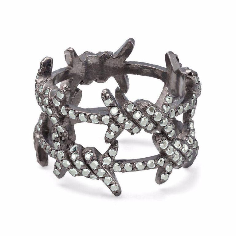 Two-finger ring TRUE LOVE GREY