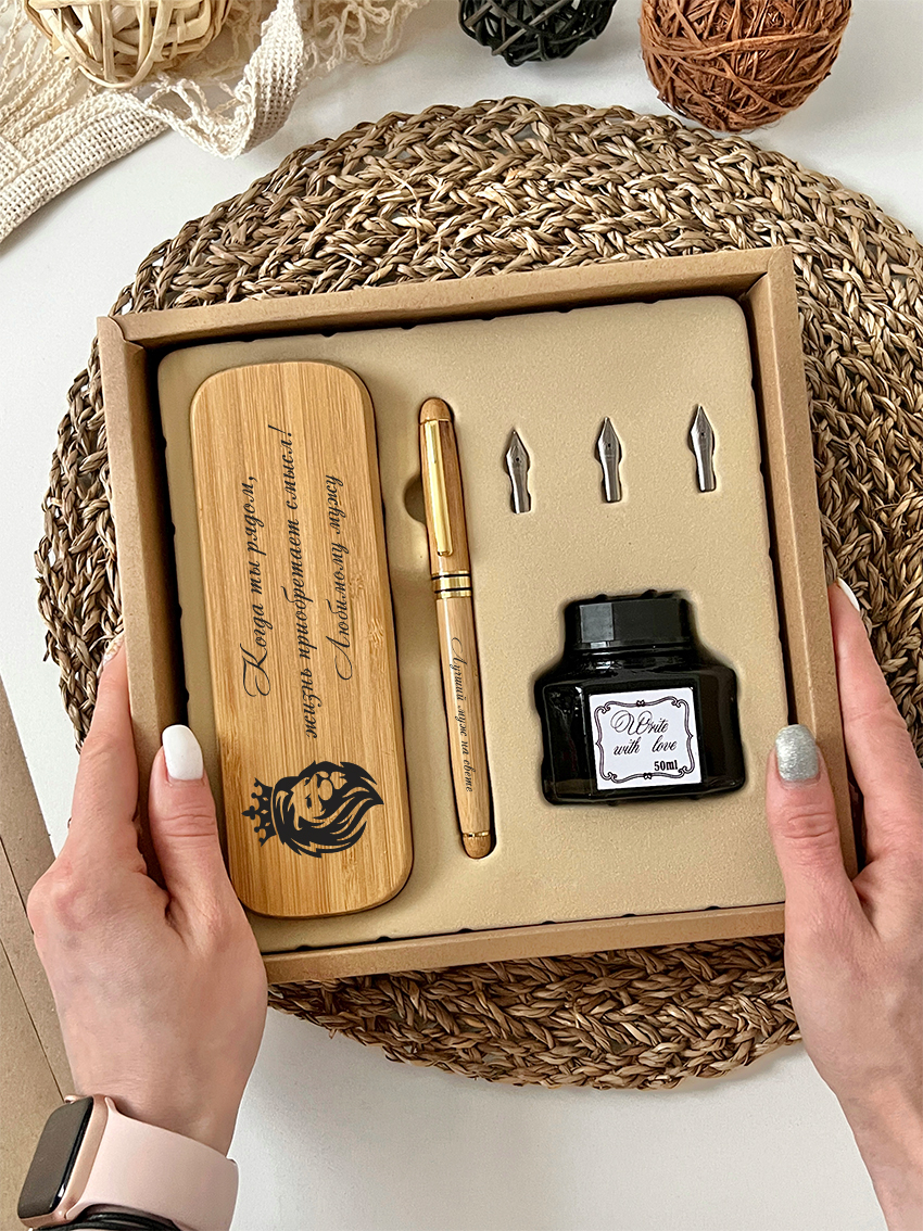 Письменный набор перо "Любимому мужу"