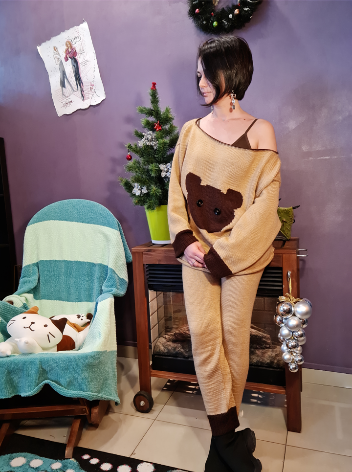 Свитер вязаный "мишка виновен"