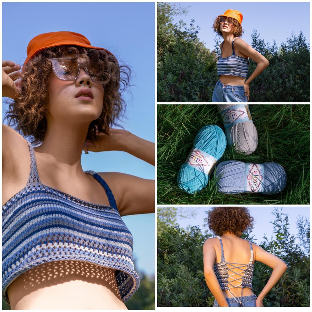 Кроп-топ "blue line"