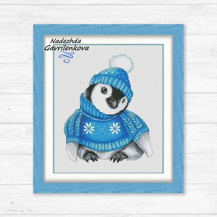 Новогодний пингвин (в голубом)