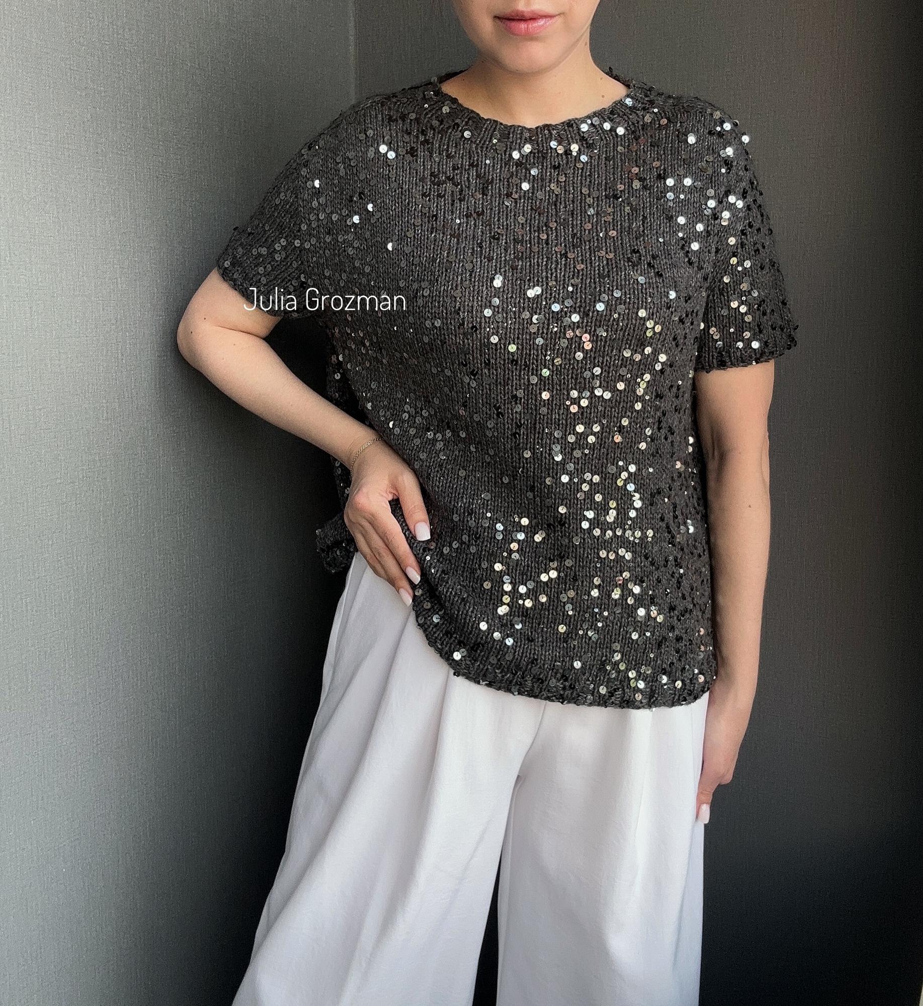 Джемпер / топ с пайетками (графит)
