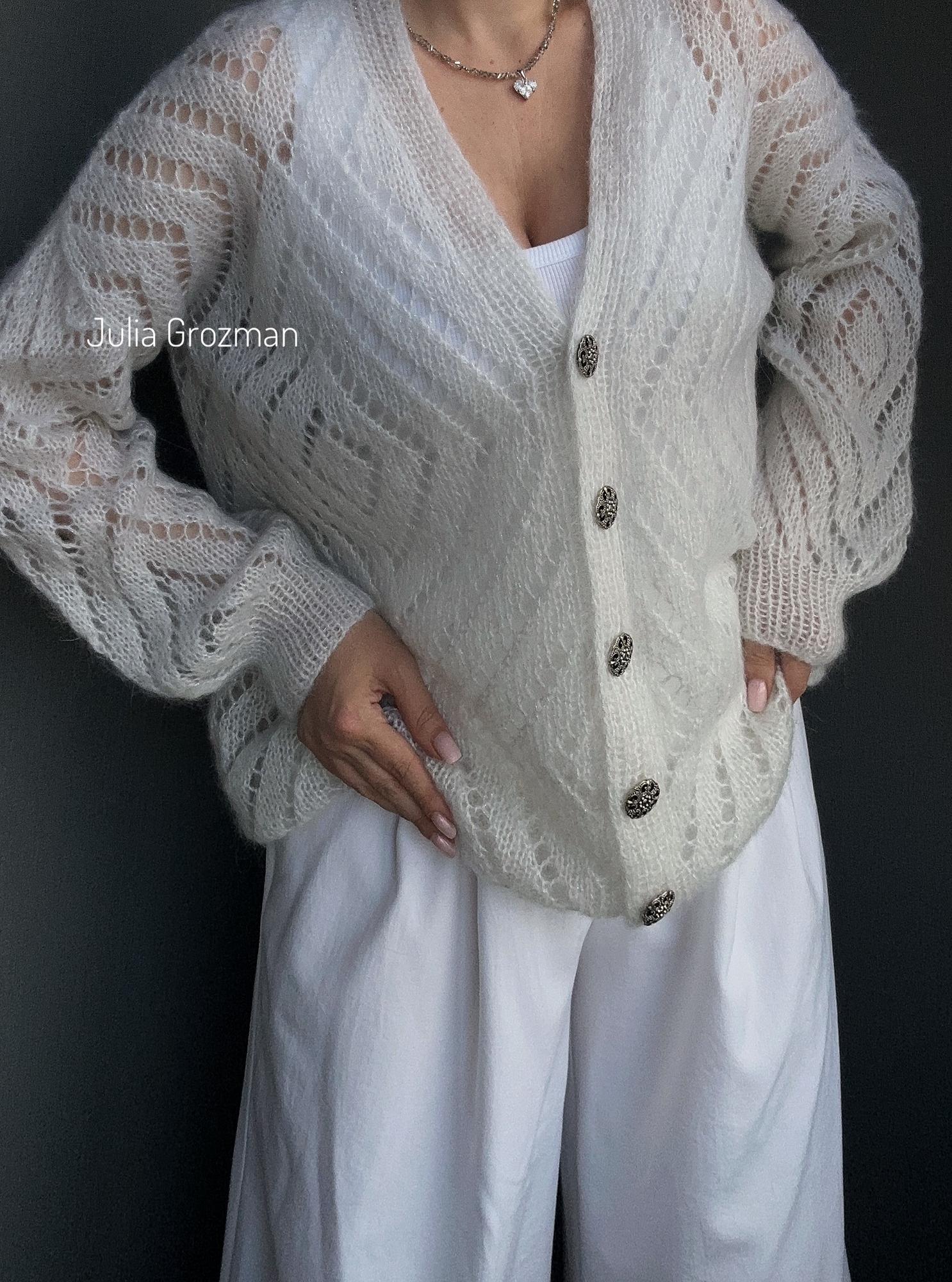 Ажурный кардиган (молочный)