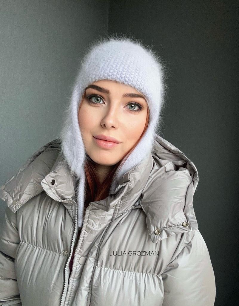 Шапка ушанка (бледно-лиловый)