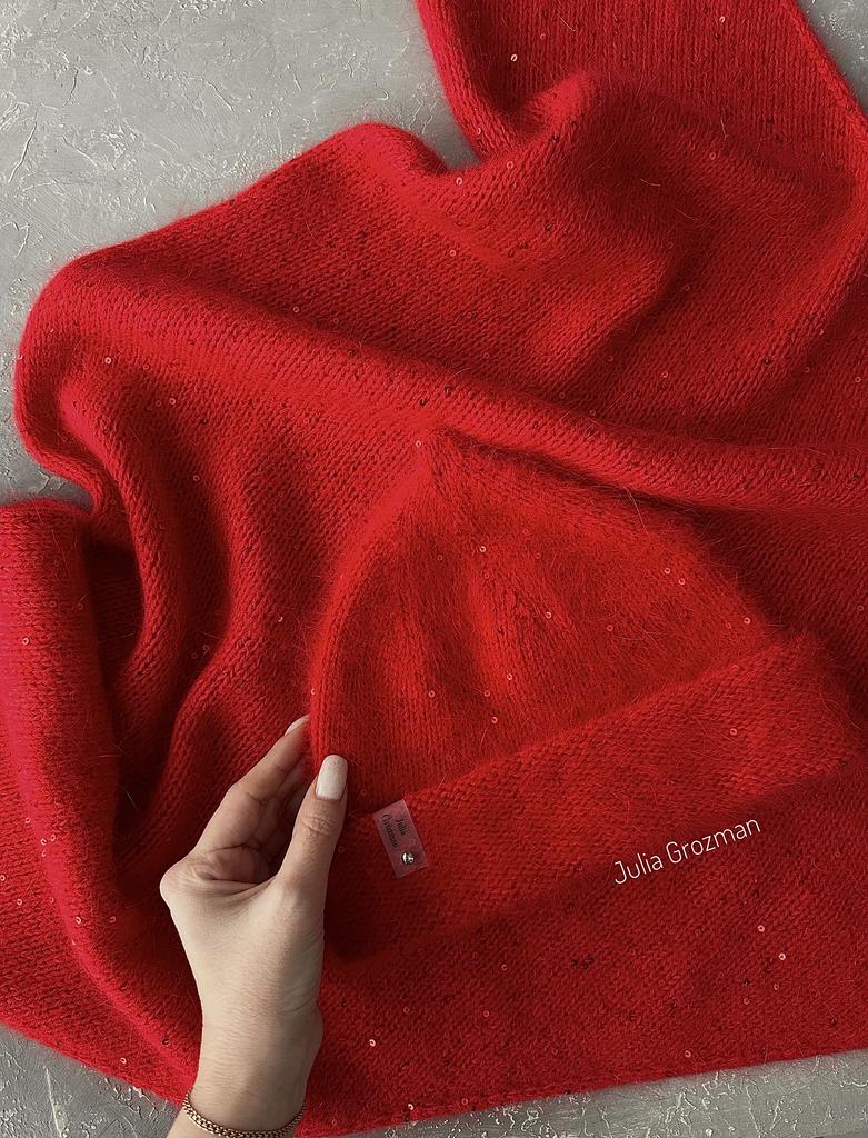 Вязаный комплект (красный)