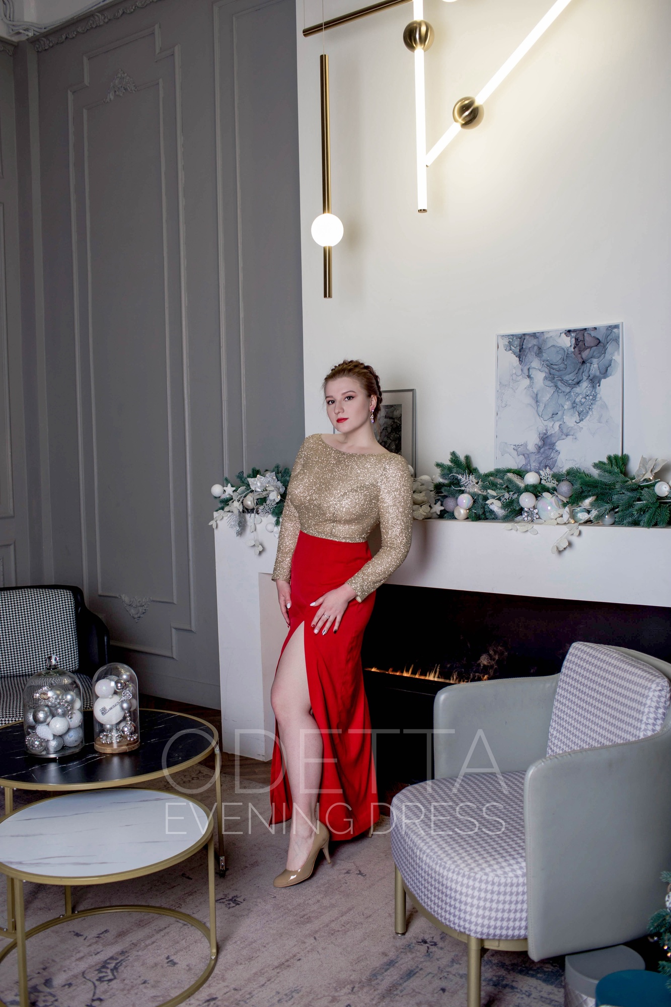 Вечернее платье Агата red