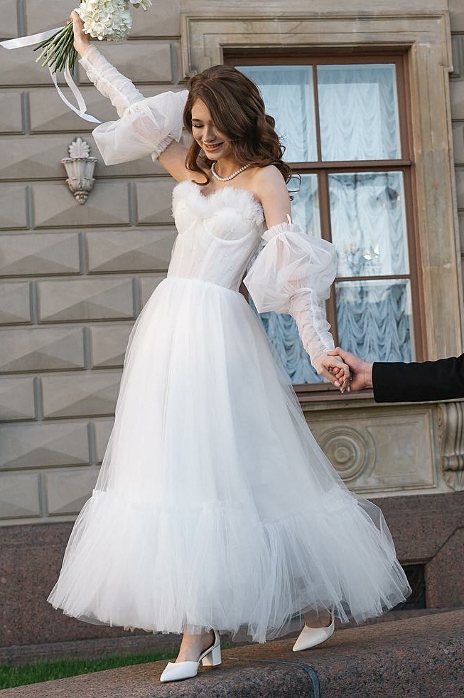 Свадебное платье Вероника с цветочками