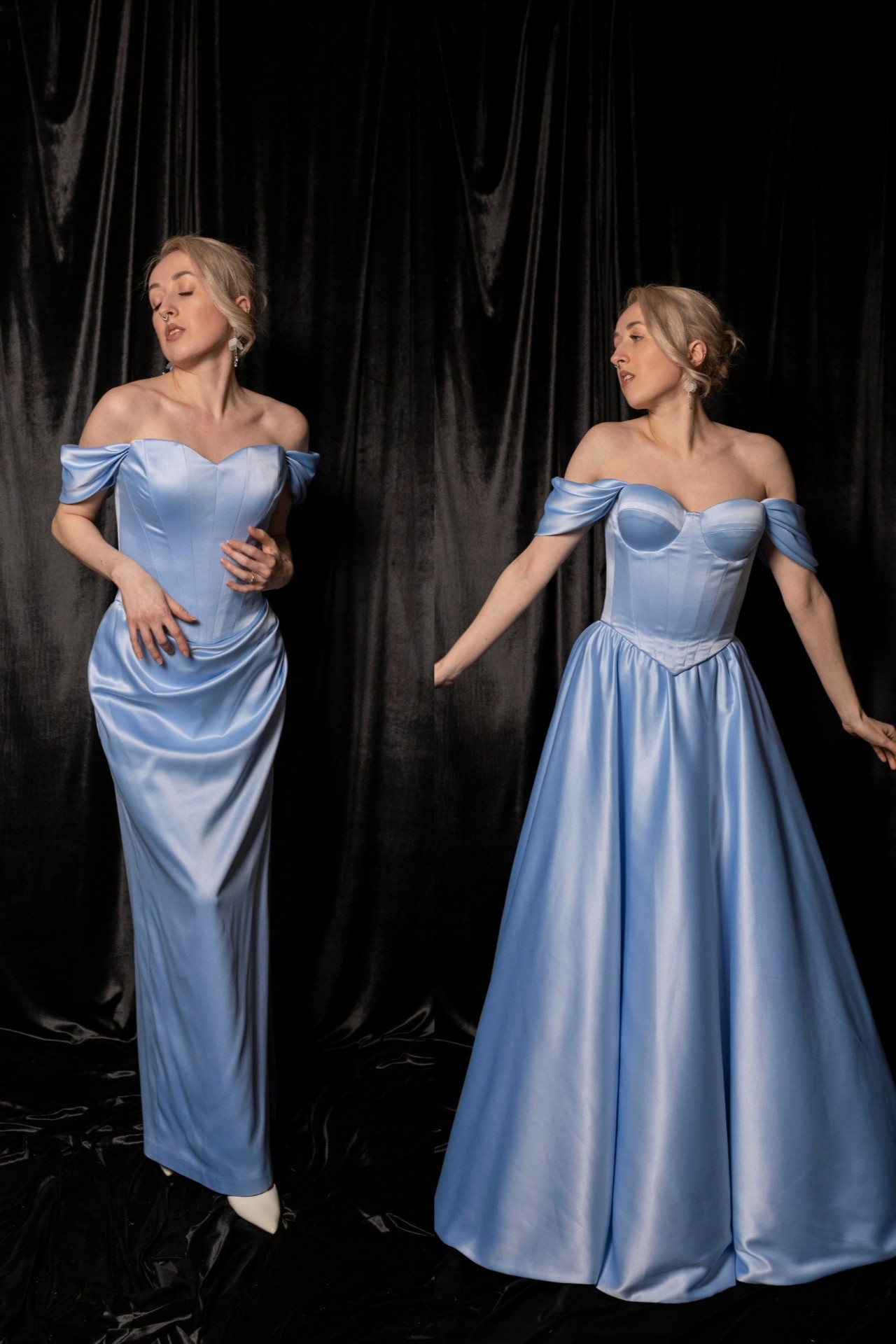 Комплект из юбки и корсета с рукавами