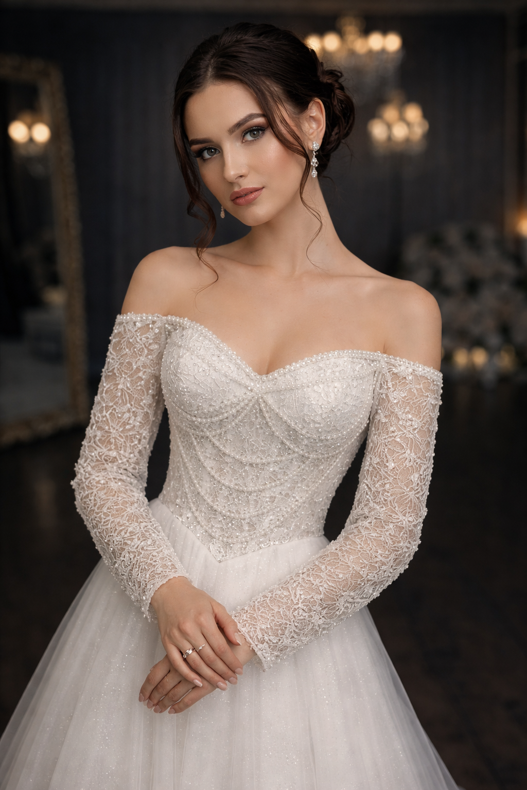 Свадебное платье Анна жемчуг