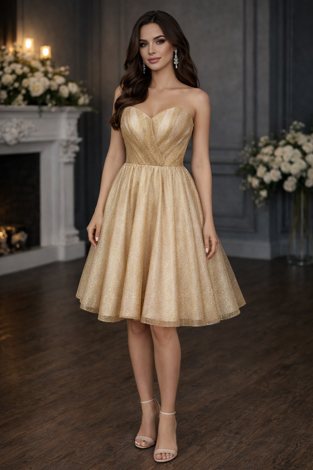 Вечернее платье Семида золото