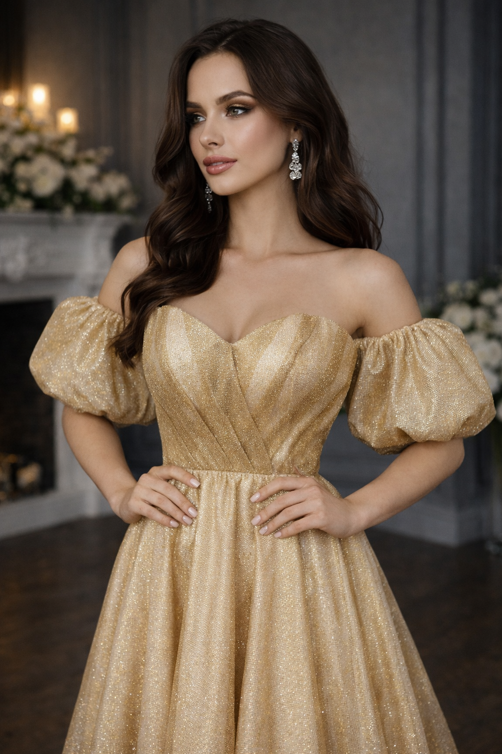 Вечернее платье Семида золото