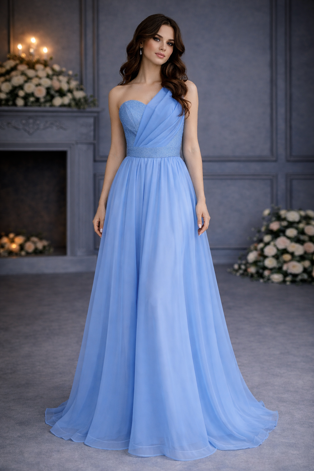 Вечернее платье Семида блю new