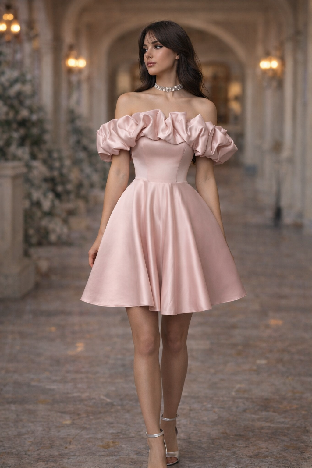 Вечернее платье 3347 пудра