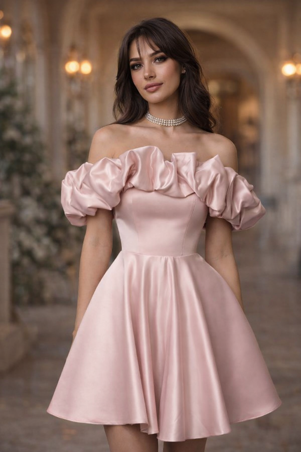 Вечернее платье 3347 пудра