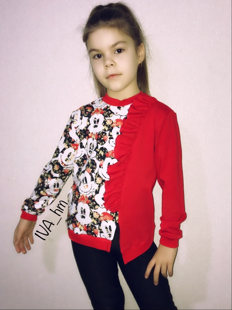 Свитшот с рюшем детский, выкройка IVАhm № 31 - весь размерный ряд