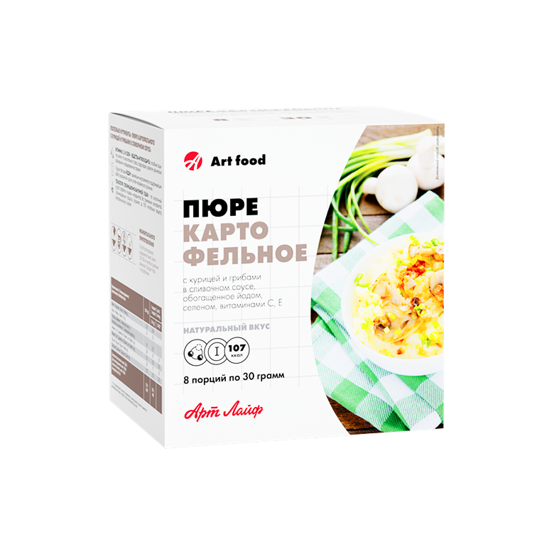 ПЮРЕ КАРТОФЕЛЬНОЕ С КУРИЦЕЙ И ГРИБАМИ В СЛИВОЧНОМ СОУСЕ