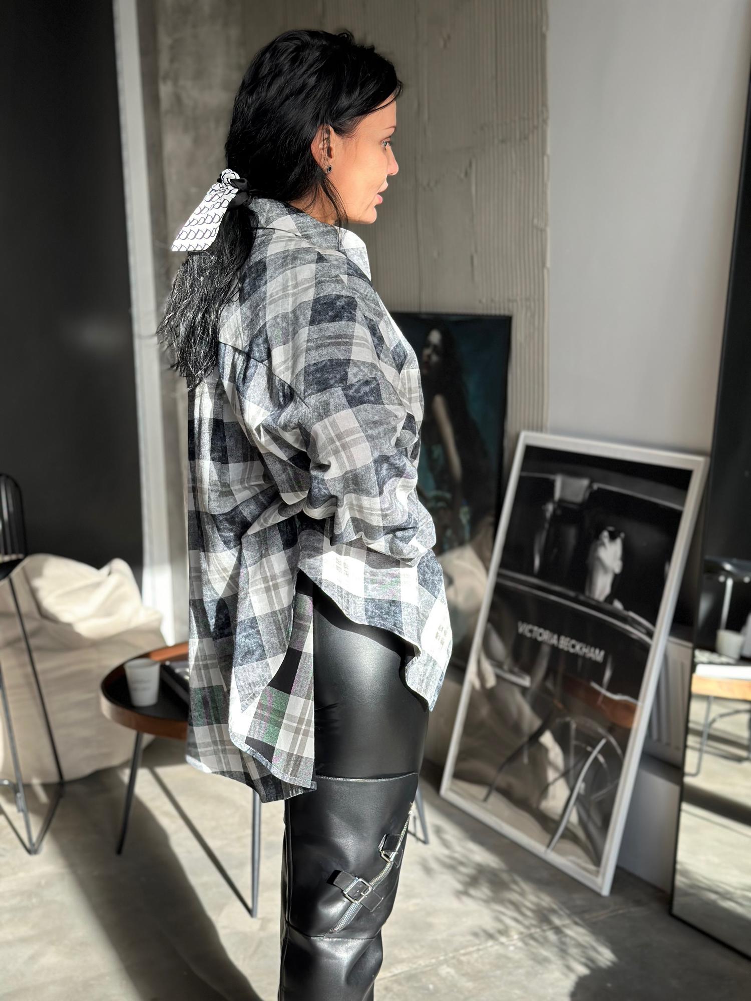 Рубашка варенка,  Черно-серая