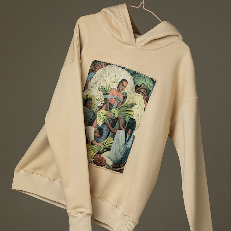 Худи в бежевом цвете Диего Ривера "Продавщица цветов"