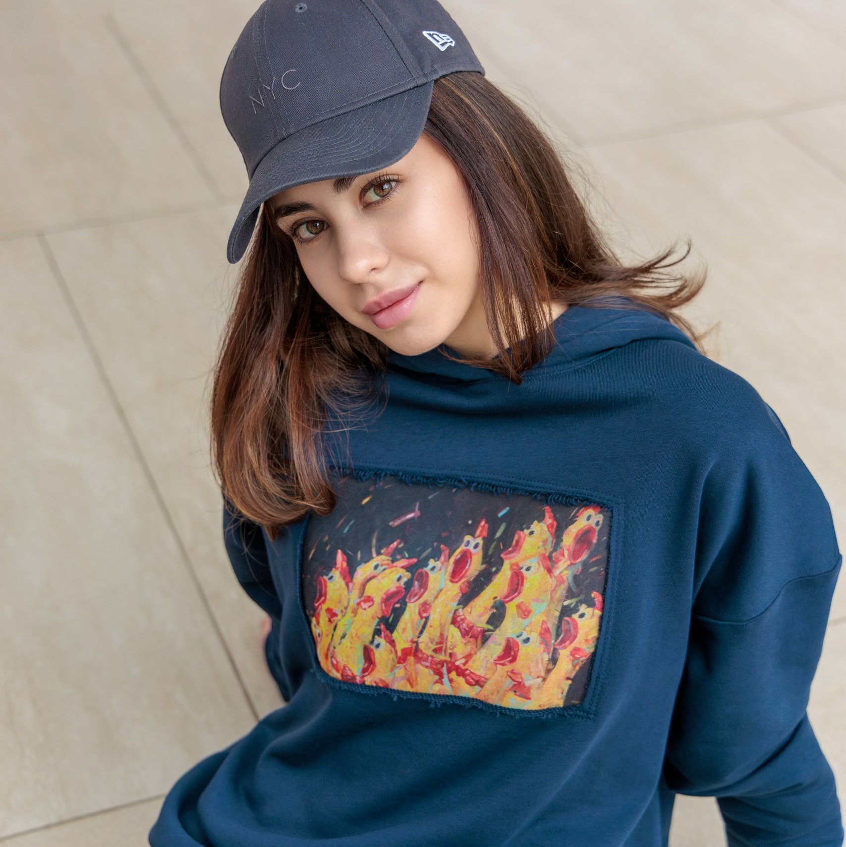 Худи в темно-синем цвете Кирилл Бородин "Резиновый хор"