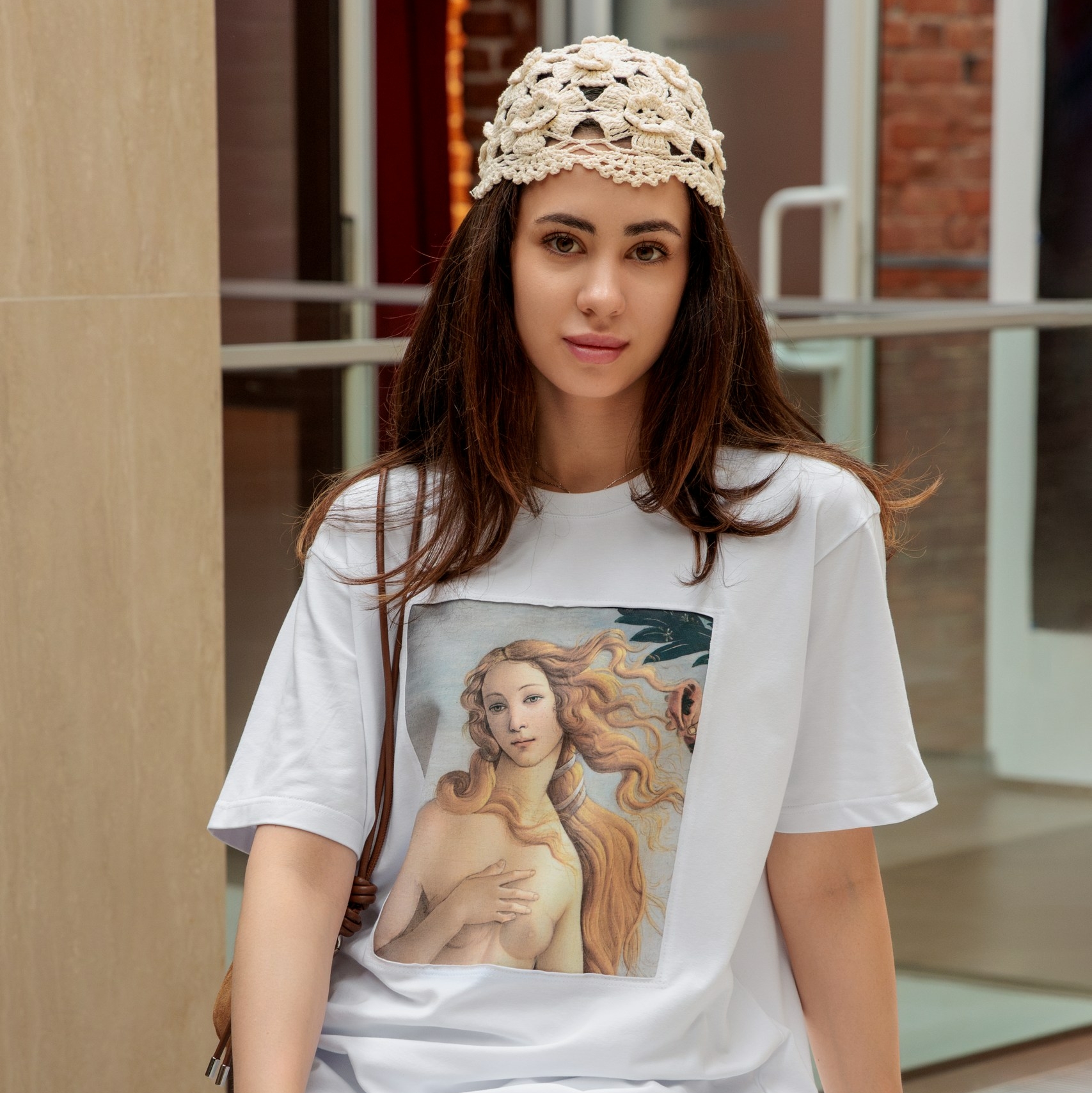 Футболка в белом цвете Сандро Боттичелли "Рождение Венеры"