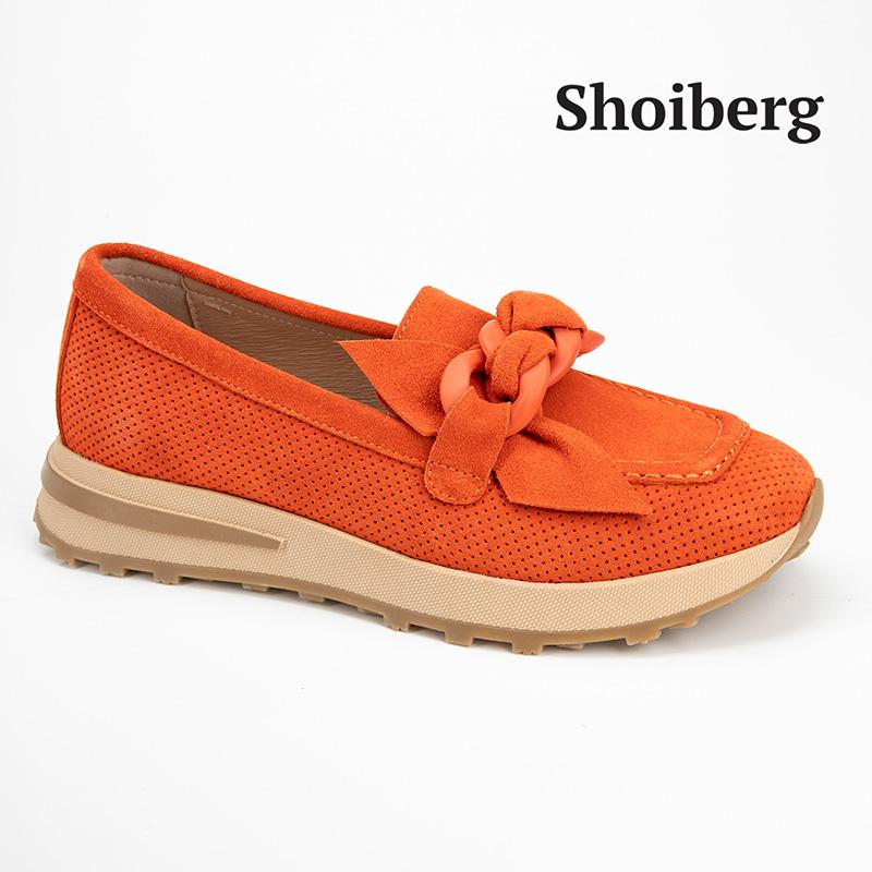 Лоферы женские оранжевые Shoiberg