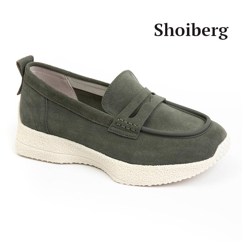 Лоферы женские хаки Shoiberg