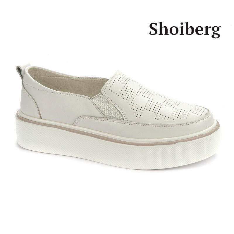 Слипоны женские белые Shoiberg