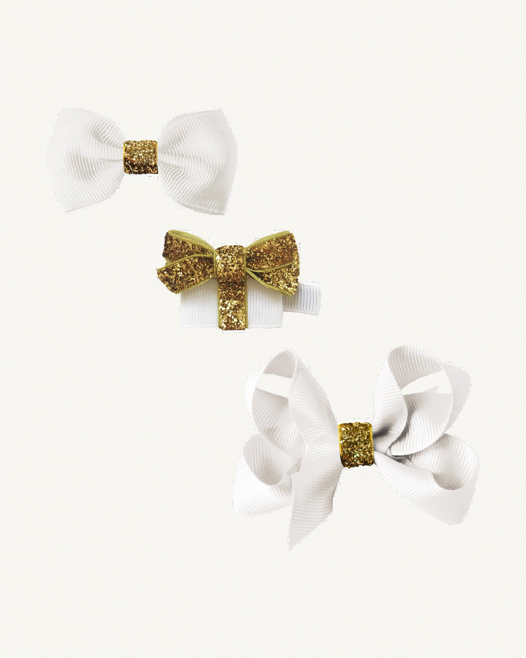 Набор заколок "Бантики и подарок", коллекция "Classic Christmas"