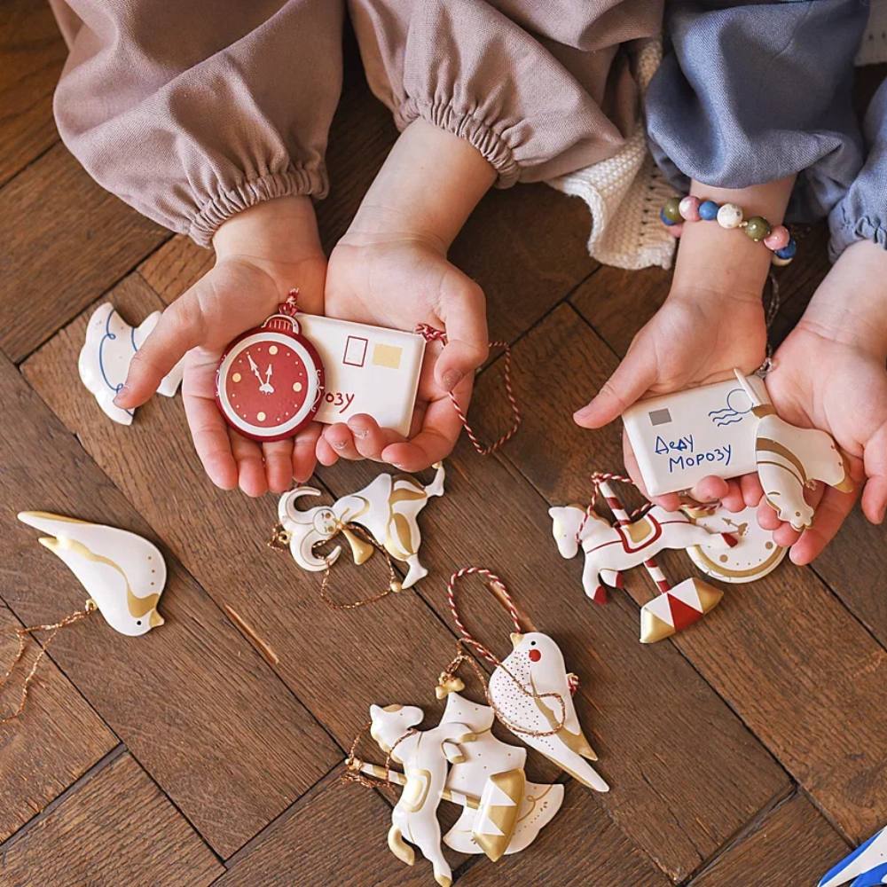 Набор елочных игрушек LUKNO "Ярмарка",  золотой, 3 шт.