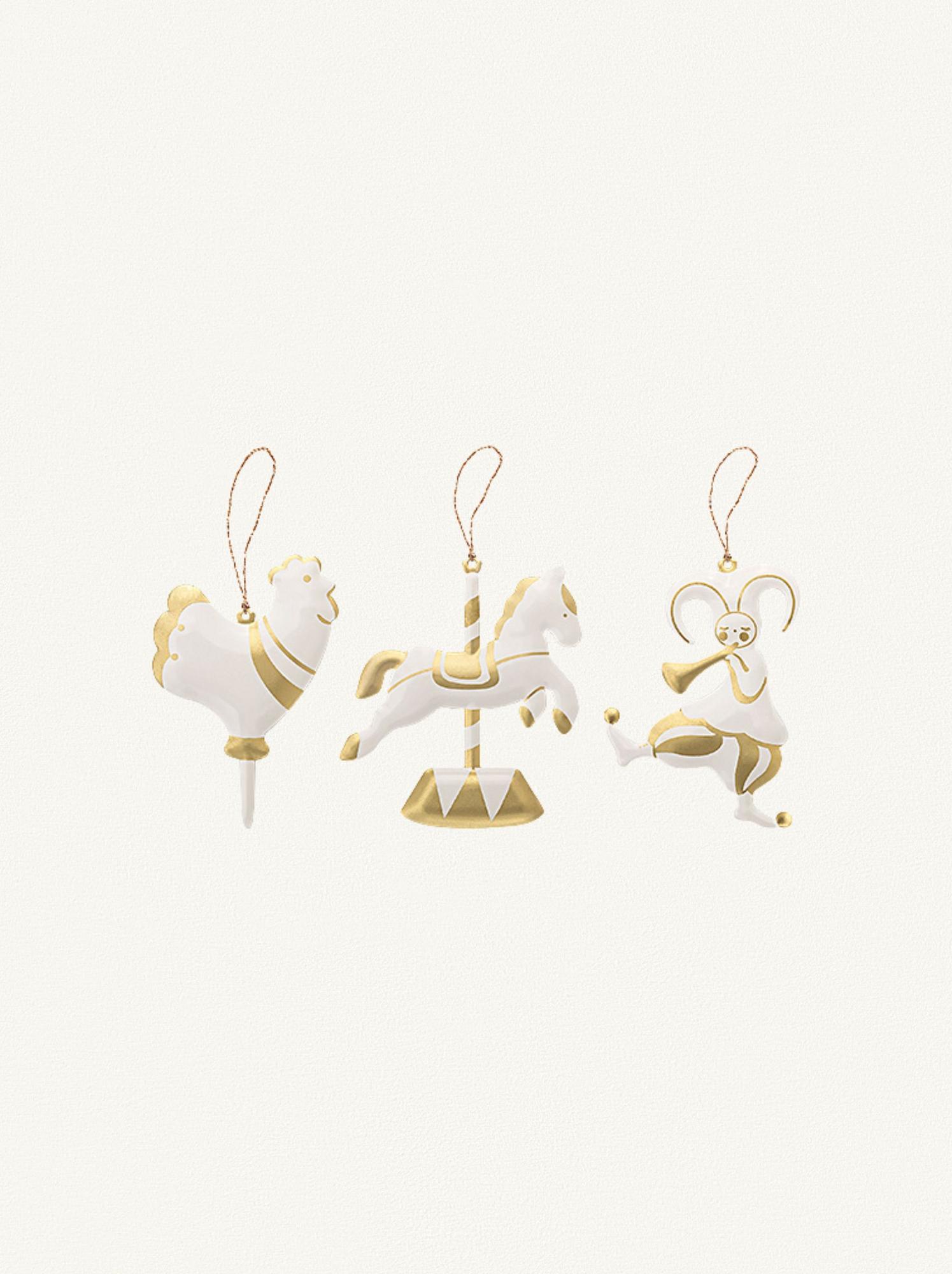 Набор елочных игрушек LUKNO "Ярмарка",  золотой, 3 шт.