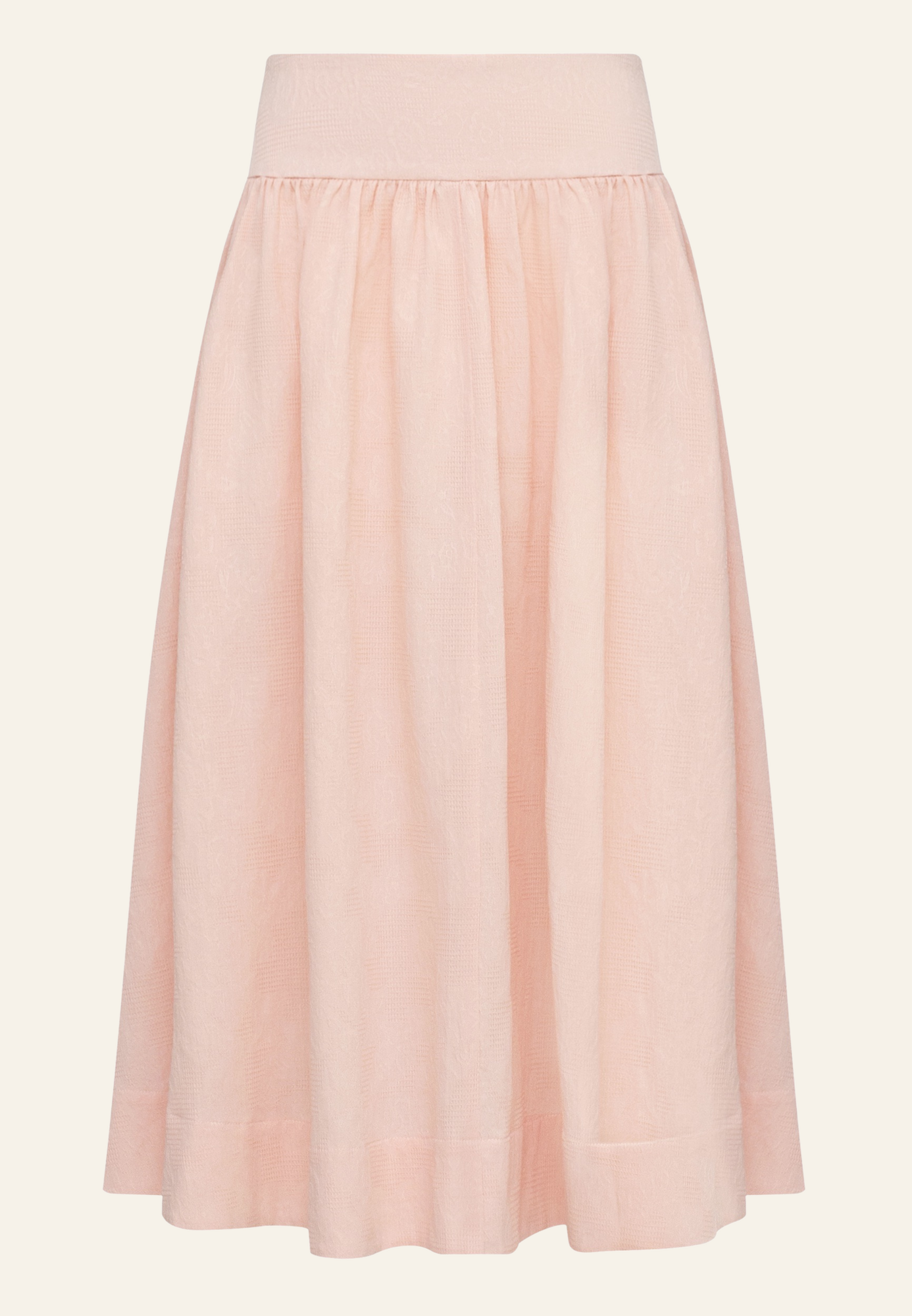 Миди-юбка на кокетке в розовом цвете