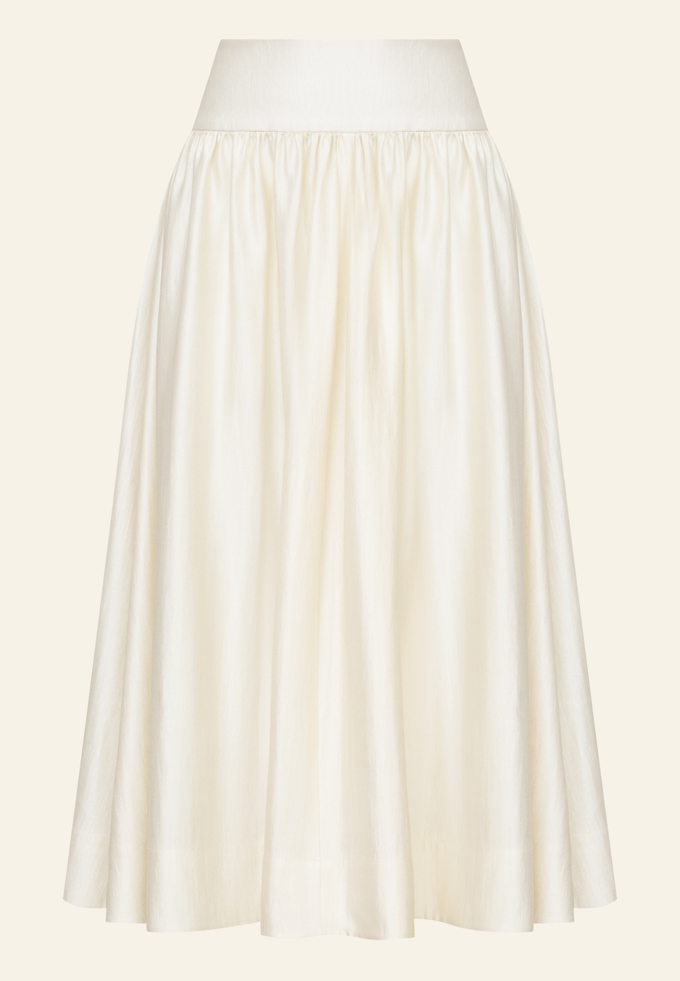 Юбка миди на кокетке в цвете айвори
