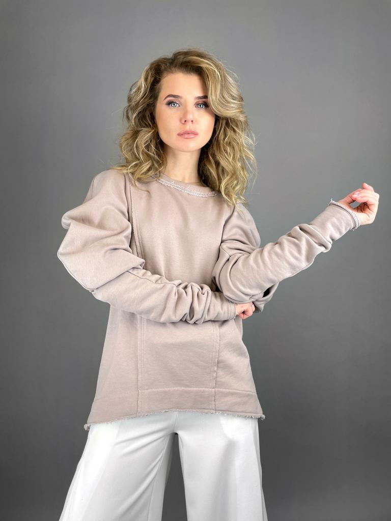 Свитшот с рукавом "Жаго" (пудровый)