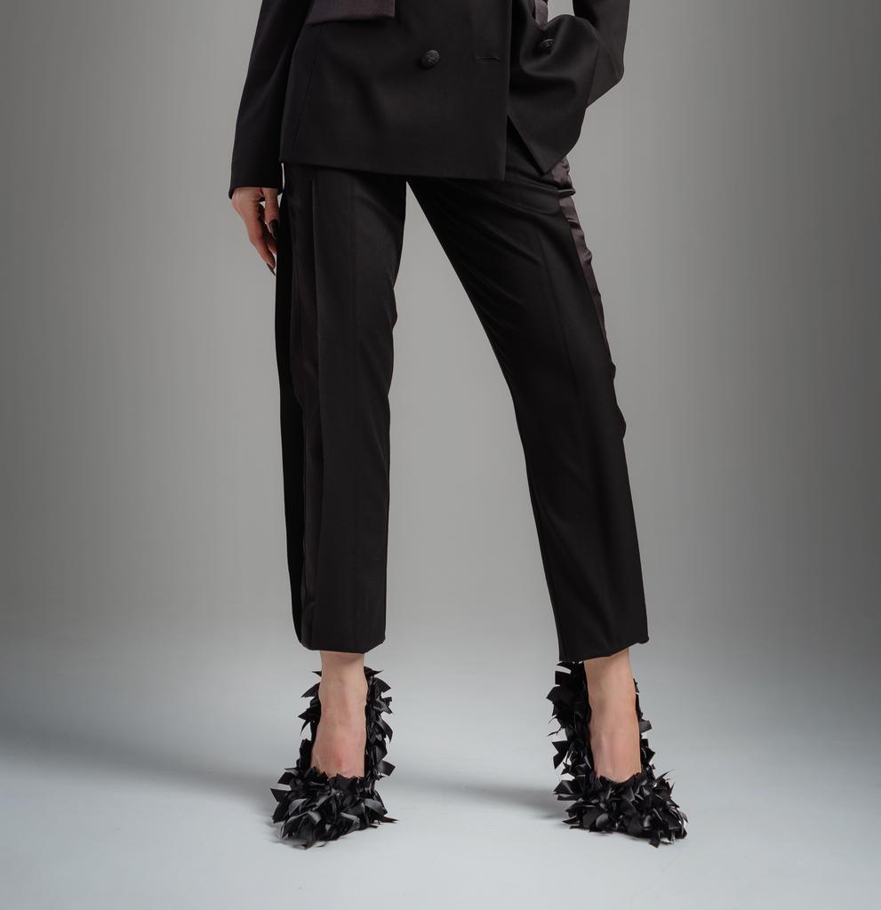 Брюки с защипами "Смокинг"  (черный)