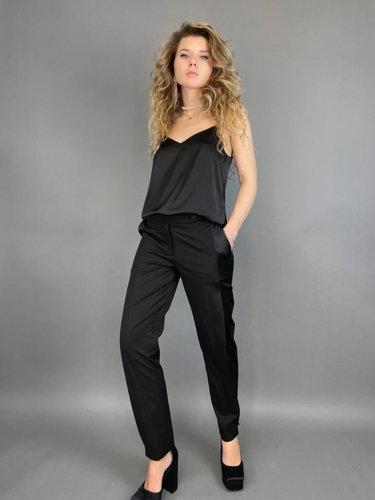 Брюки с защипами "Смокинг"  (черный)
