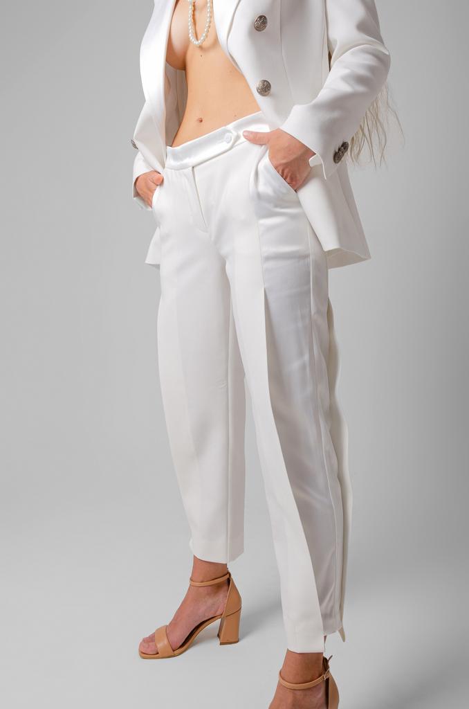Брюки с защипами "Смокинг"  (белый)